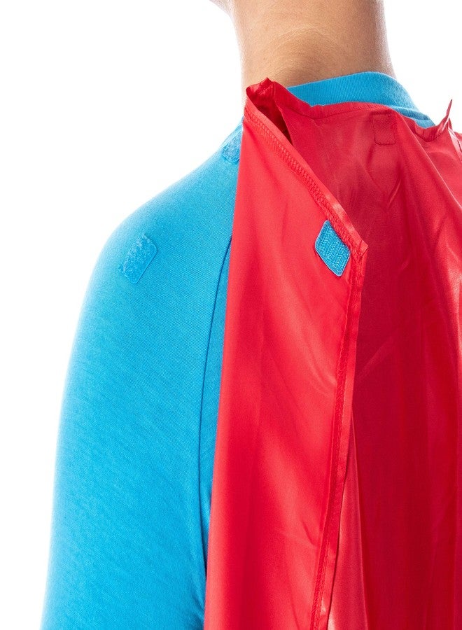 INTIMO DC Comics Men's Superman Classic Superhero Costume Raglan Shirt And Pants Pajama Set with Detachable Cape, Classic Superman, L - Image 4