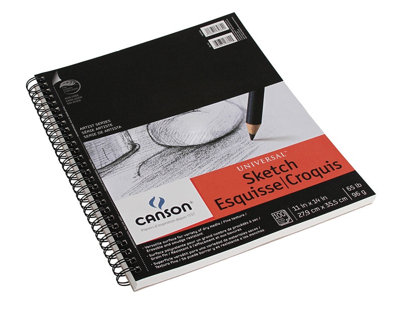 Canson 702-193 Universal Sketch Pad, Side Wire Bound, 11â€ x 14â€, White - Image 2