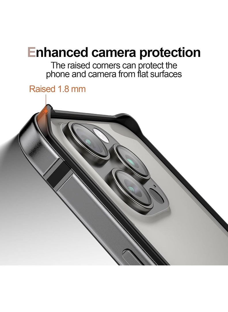 Theodor - iPhone 16 Pro max Aluminum Frame Metal Bumper Frame Slim Hard Case Cover, Metal Frame Armor with Soft Inner Bumper, Raised Edge Protection for iPhone 16 pro max for 6.9", Natural Grey - Image 1
