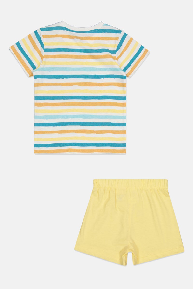 English Laundry Toddlers Boy 2 Pieces tripe T-Shirt And Shorts Set, Multicolor - Image 2