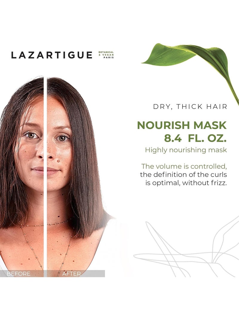 Lazartigue - Lazartigue Nourish Mask, Nourishes and Softens Hair Fibers, Super Creamy Formula, Suitable for Dry and Thick Hair,Vegan, Sulfate & Silicone Free - Image 1