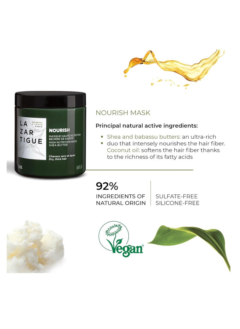 Lazartigue - Lazartigue Nourish Mask, Nourishes and Softens Hair Fibers, Super Creamy Formula, Suitable for Dry and Thick Hair,Vegan, Sulfate & Silicone Free - Image 1