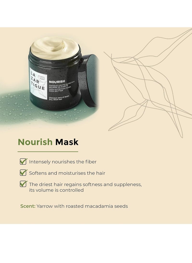 Lazartigue - Lazartigue Nourish Mask, Nourishes and Softens Hair Fibers, Super Creamy Formula, Suitable for Dry and Thick Hair,Vegan, Sulfate & Silicone Free - Image 1
