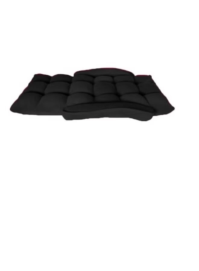 كادي ون كرسي أرضي فاخر قابل للطي مع مسند ذراع – كرسي استرخاء قماش مخمل ، مريح للاسترخاء والتخييم، دعامة ظهر مريحة، طي سهل للتخزين، مثالي لغرفة المعيشة والألعاب والرحلات، بحجم 60×54×54 سم، لون أٍسود - Image 3