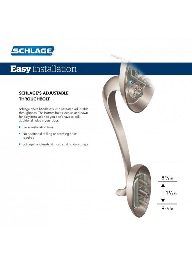 SCHLAGE Schlage F60 V CAM 716 ACC Camelot Front Entry Handleset with Accent Lever, Deadbolt Keyed 1 Side, Aged Bronze  - Image 2