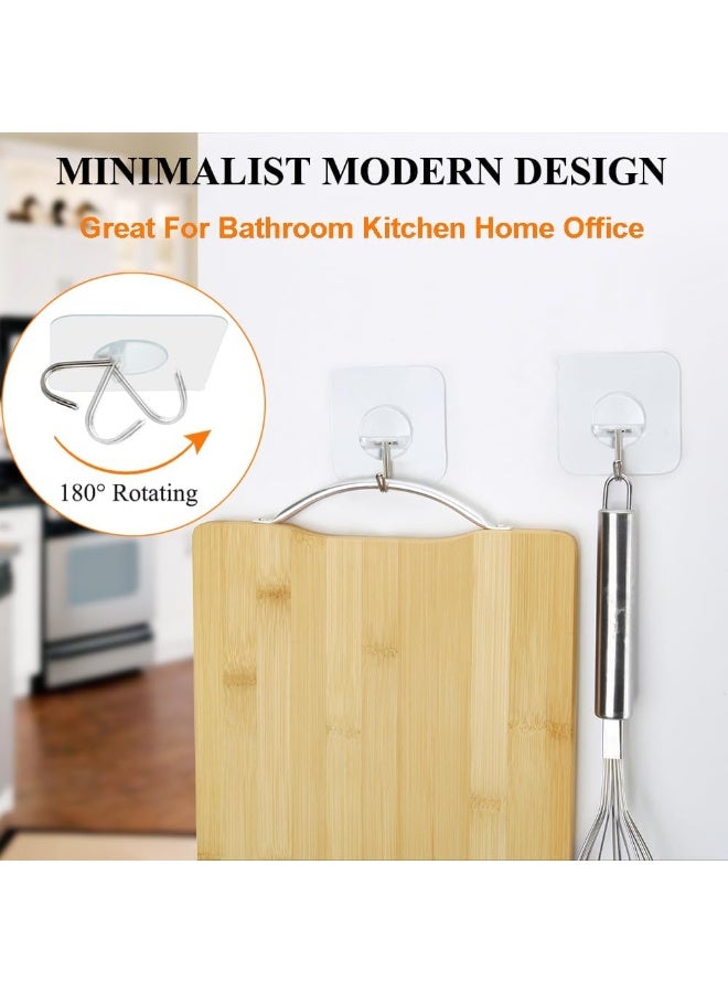 خطافات لاصقة متينة للتعليق على الحائط بدون مسامير، وزن 15 رطل (كحد أقصى)، تدور 180 درجة بدون درزات، تلتصق بالحمام والمطبخ والمكتب في الهواء الطلق - عبوة من 10 قطع - Image 5