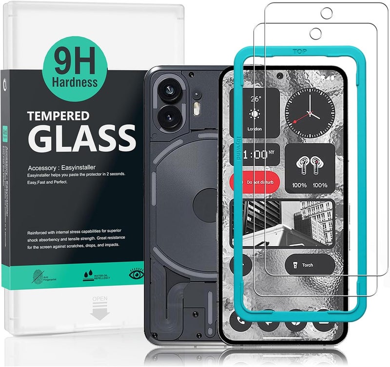 Ibywind For Nothing phone 2 5G Screen Protector 6.7,with 2Pcs Tempered Glass[Fingerprint Reader,Easy to install,9H Hardness] - Image 1