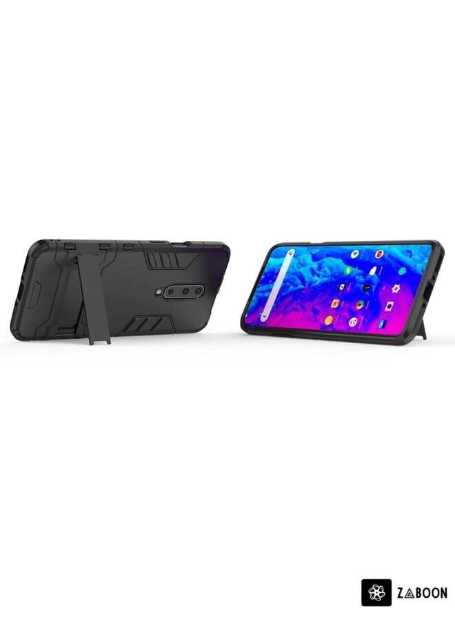 Zaboon - Shockproof PC + TPU Cover Case For OnePlus 7 Pro, with Holder(Black) - Image 1