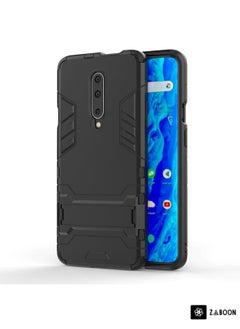 Shockproof PC + TPU Cover Case For OnePlus 7 Pro, with Holder(Black)