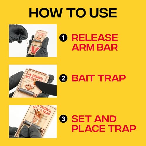 Victor M156 Metal Pedal Sustainably Sourced FSC Wood Snap Mouse Trap - 4 Wooden Traps - Image 4