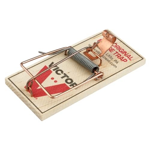 Victor M156 Metal Pedal Sustainably Sourced FSC Wood Snap Mouse Trap - 4 Wooden Traps - Image 1
