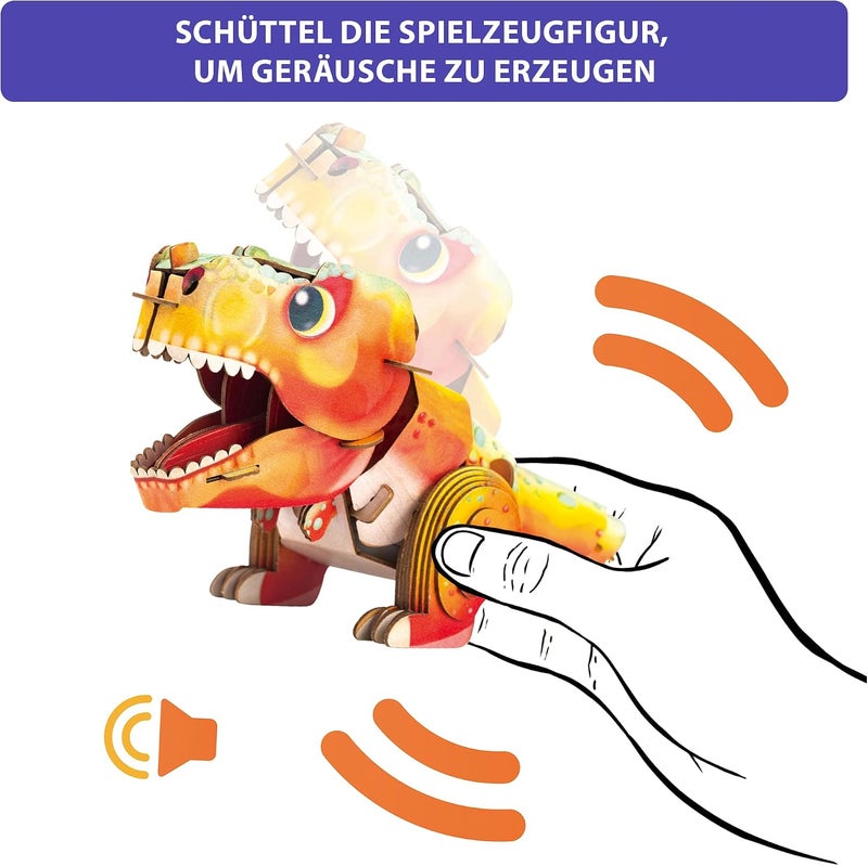MierEdu All-item matching trendy build mierEdu - Soundwunder 3D Puzzle Tyrannosaurus Rex - Interactive 3D Puzzle with Sound Module - Educational Toy for Children from 6 Years, Easy to Assemble Flexible usage build - Image 3