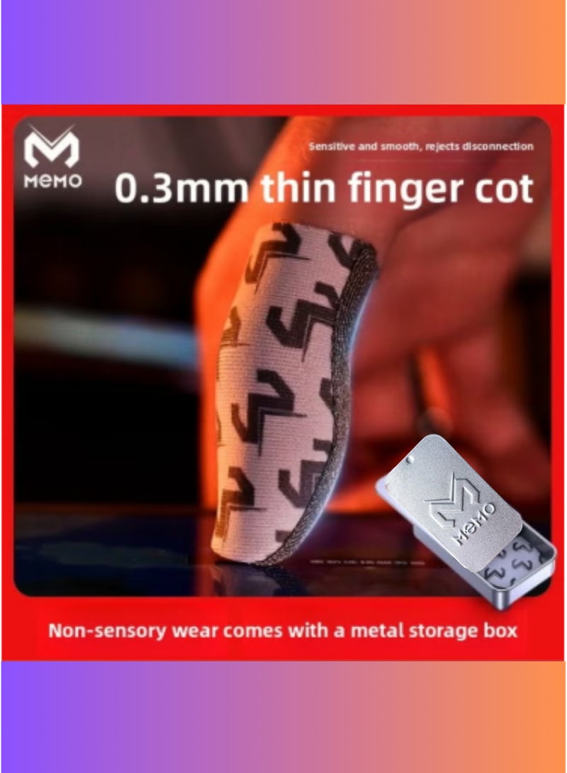 Memo 2 Silver-Gray Gaming Finger Gloves with Durable Metal Storage Box – Perfect for PUBG, Free Fire, Call of Duty Mobile, Fortnite & Other Mobile Games - Image 2