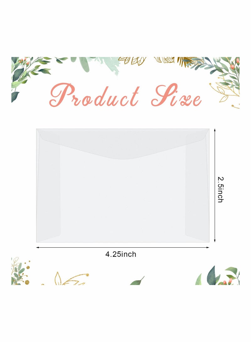 100 Pcs Glassine Envelopes for Seeds, Coins, Lottery Tickets, and Gifts - Clear Tissue Envelopes, 4.25 x 2.5 Inches, Perfect for Wedding Favors and Collectibles. - Image 2