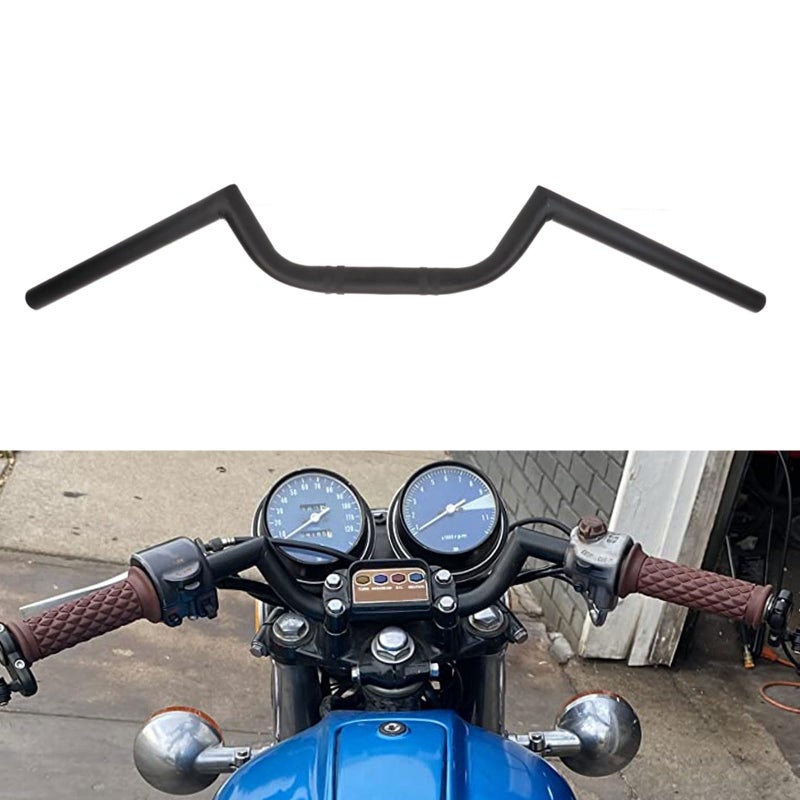 Generic AnXin Motorcycle 7/8" Handlebar Cafe Racer Ace Clubman Style Handlebars 22MM Universal For Bobber Custom Application Black  - Image 1
