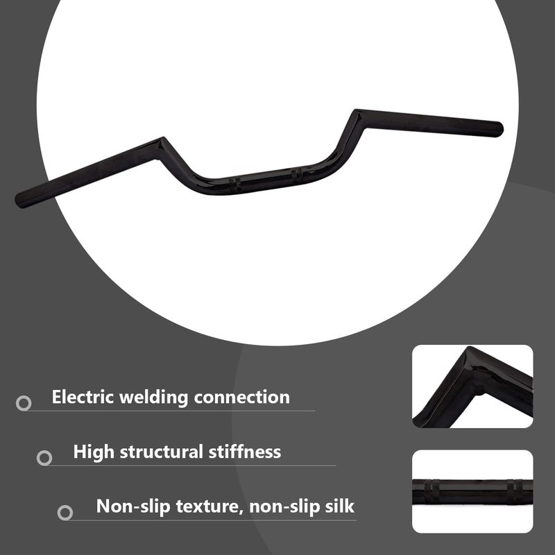 Generic AnXin Motorcycle 7/8" Handlebar Cafe Racer Ace Clubman Style Handlebars 22MM Universal For Bobber Custom Application Black  - Image 2