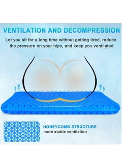 Gel Seat Cushion, Cooling Thick Big Breathable Honeycomb Design Absorbs Pressure Points Seat Cushion with Non-Slip Cover for Office Chair Home Cars Wheelchair, Blue - pzsku/ZB7D064FA926730D710EAZ/45/_/1734375287/fd527aca-cc9f-47be-a62a-ffc208a6881e