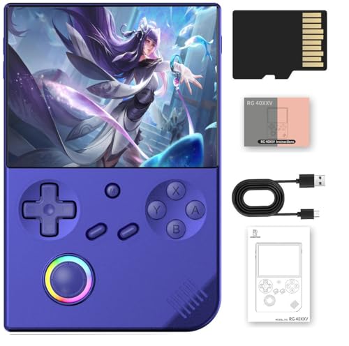 Voacle RG40XX V Retro Handheld Game Console , RG40XXV Game Console 4.0 Inch IPS Screen Linux System Built-in 64G TF Card 5017 Games Support TV Output 5G WiFi Bluetooth 4.2(Indigo Blue) - Image 1
