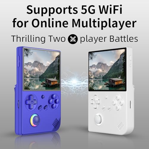 Voacle RG40XX V Retro Handheld Game Console , RG40XXV Game Console 4.0 Inch IPS Screen Linux System Built-in 64G TF Card 5017 Games Support TV Output 5G WiFi Bluetooth 4.2(Indigo Blue) - Image 5