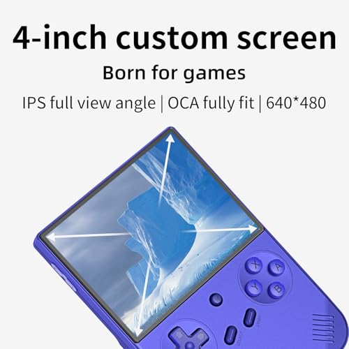 Voacle RG40XX V Retro Handheld Game Console , RG40XXV Game Console 4.0 Inch IPS Screen Linux System Built-in 64G TF Card 5017 Games Support TV Output 5G WiFi Bluetooth 4.2(Indigo Blue) - Image 4