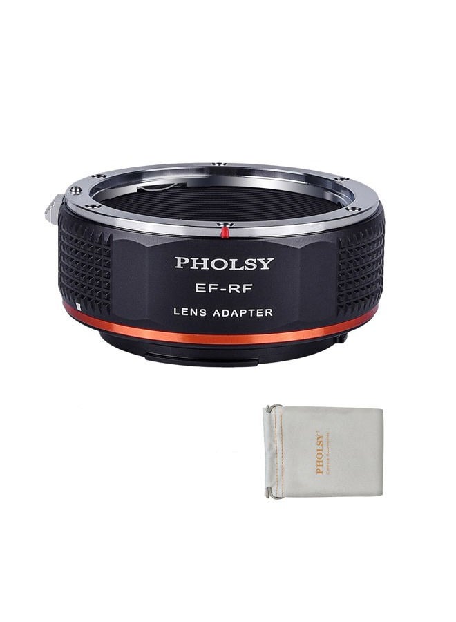 PHOLSY Lens Mount Adapter Manual Focus Compatible with Canon EF Lens to Canon EOS RF-Mount Camera Body, EOS to EOS R, EF to EOS R - Image 1