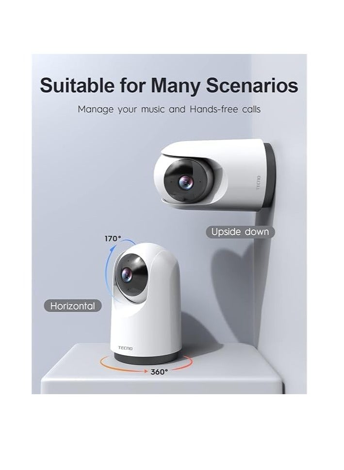 Tecno 2 K Security Camera 2 C Indoor Wifi Security Camera With Night Vision 2 C Cloud Storage For Baby Monitor 2 C Dog Camera 2 C Phone App 2 Cwith Tf Card Slot And Cloud - Image 2