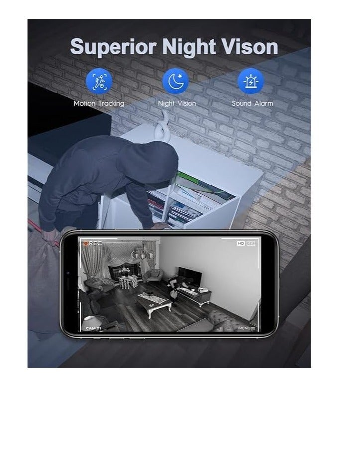 Tecno 2 K Security Camera 2 C Indoor Wifi Security Camera With Night Vision 2 C Cloud Storage For Baby Monitor 2 C Dog Camera 2 C Phone App 2 Cwith Tf Card Slot And Cloud - Image 3