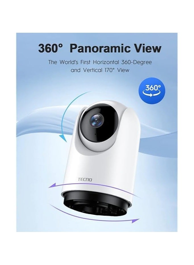 Tecno 2 K Security Camera 2 C Indoor Wifi Security Camera With Night Vision 2 C Cloud Storage For Baby Monitor 2 C Dog Camera 2 C Phone App 2 Cwith Tf Card Slot And Cloud - Image 5
