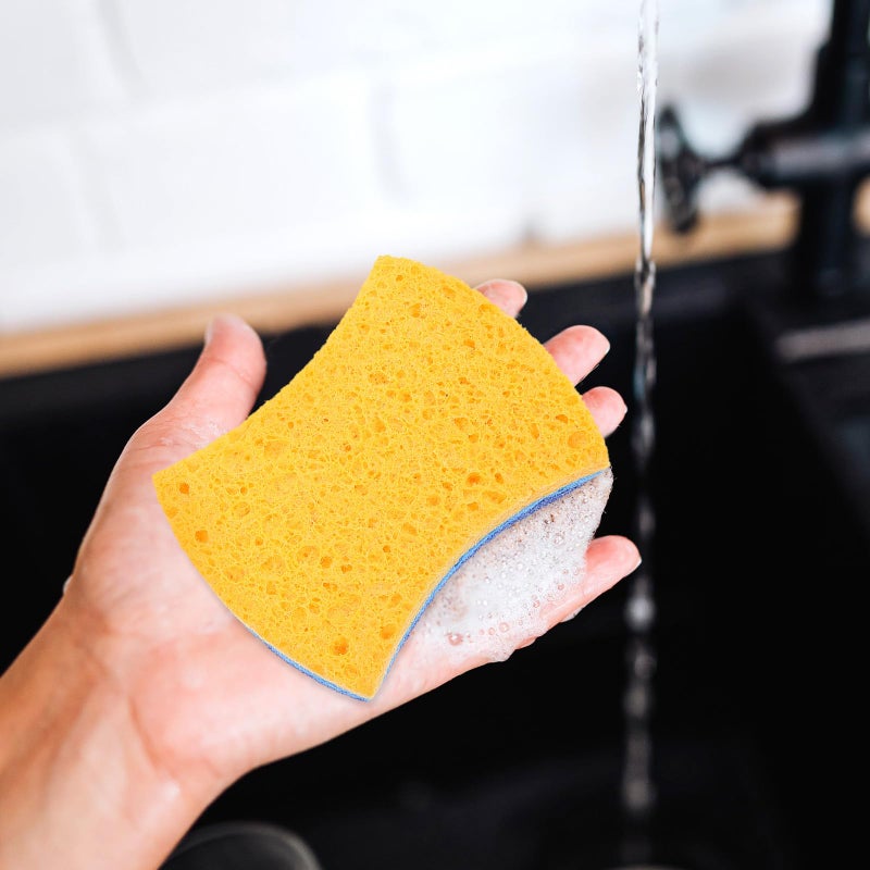 6Pcs 3 Layer Wood Pulp Sponges Absorbent Kitchen Cleaning Dish Wok Scrubber - Image 5