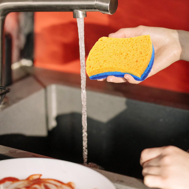 6Pcs 3 Layer Wood Pulp Sponges Absorbent Kitchen Cleaning Dish Wok Scrubber - Image 4