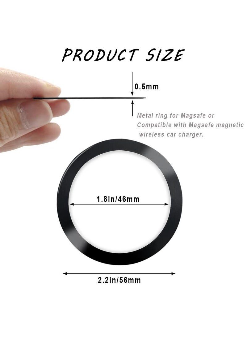 Sweet seven - Universal Metal Rings for MagSafe Wireless Charger - 16 Piece Magnetic Wireless Car Charger Kit - Black - Image 1