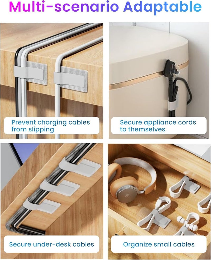 40 Pcs Self Adhesive Cable Ties Wire Organizer - Adjustable Cord Straps for Cable Management - Image 5