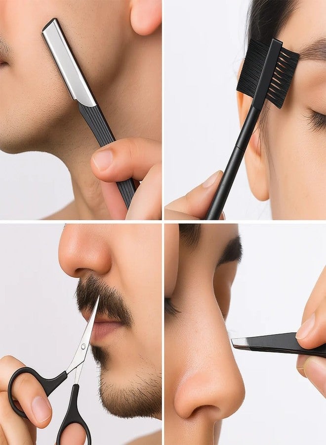 Exxelo (𝟓 𝐘𝐞𝐚𝐫 𝐖𝐚𝐫𝐫𝐚𝐧𝐭𝐲) Professional Eyebrow Trimming Set for Women & Men - Durable Scissors, Grooming Tools for Precise Shaping | Ideal for Salon & Home Use - Image 2