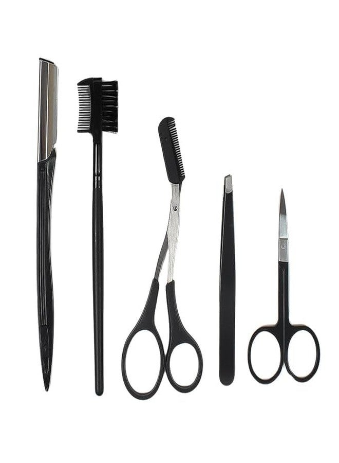 Exxelo (𝟓 𝐘𝐞𝐚𝐫 𝐖𝐚𝐫𝐫𝐚𝐧𝐭𝐲) Professional Eyebrow Trimming Set for Women & Men - Durable Scissors, Grooming Tools for Precise Shaping | Ideal for Salon & Home Use - Image 1