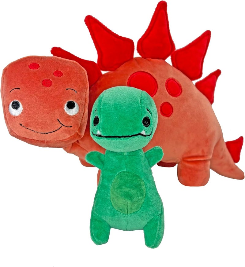 MerryMakers Tiny T. Rex and Pointy Plush Pair: 12.5 - Image 1