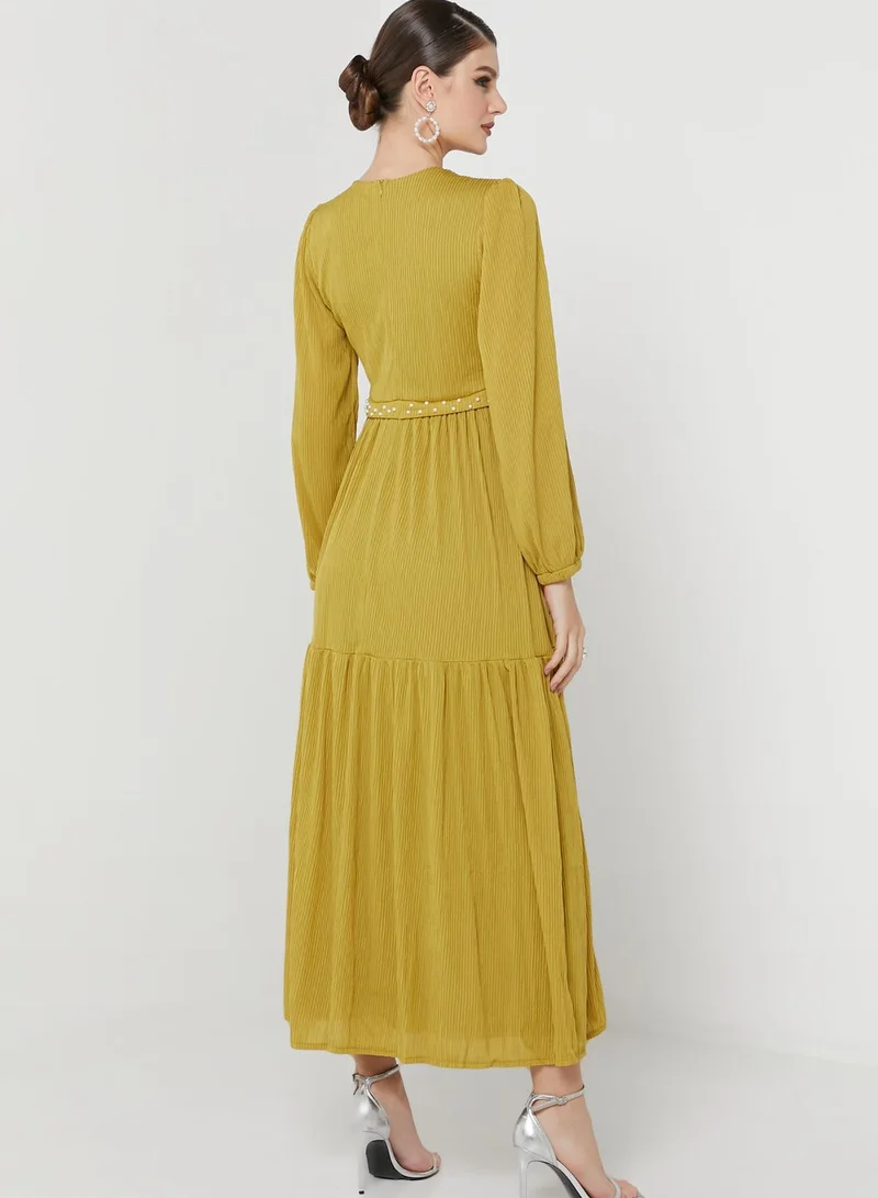 Khizana Ruffled Puff Sleeve Dress