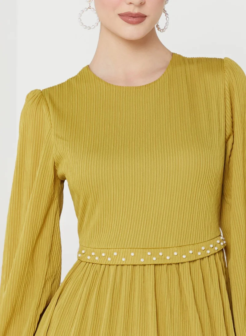 Khizana Ruffled Puff Sleeve Dress