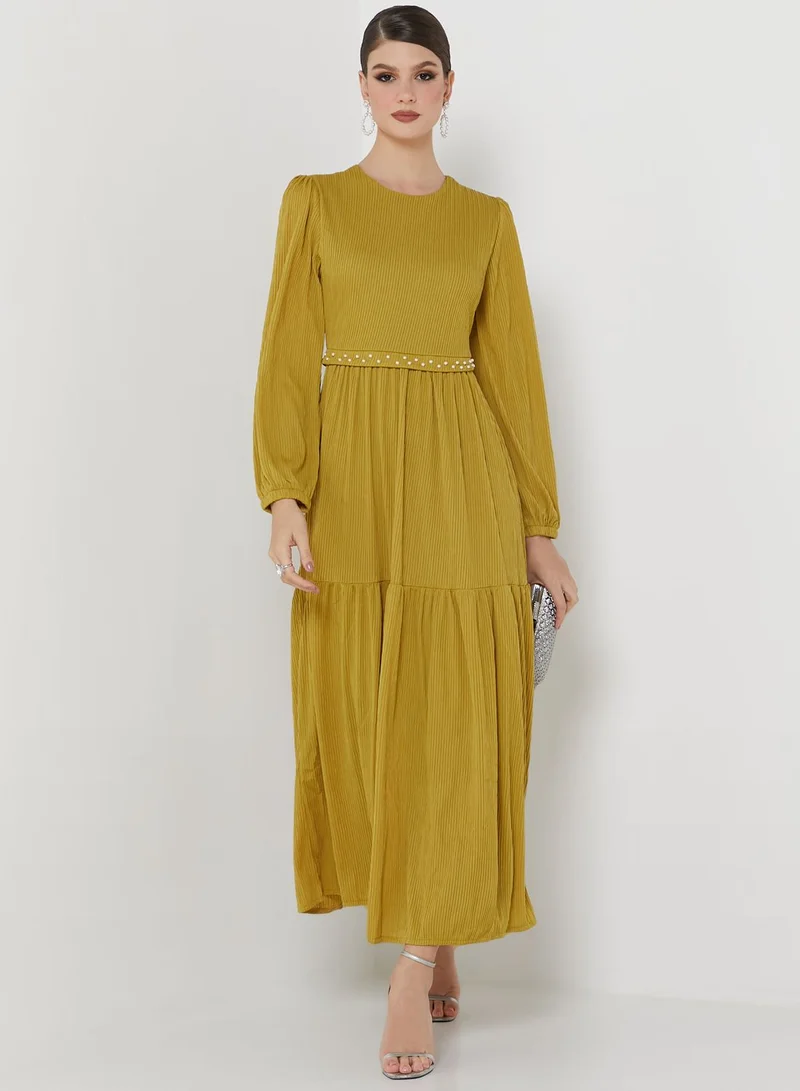 Khizana Ruffled Puff Sleeve Dress