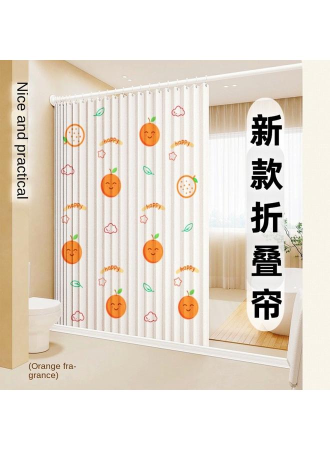 Bluejw Bathroom Shower Curtain Wet And Dry Magnetic Folding Shower Curtain Suit Perforated Waterproof Mildew-proof Thickened Extractable Partition Curtain For Bathroom - Image 2