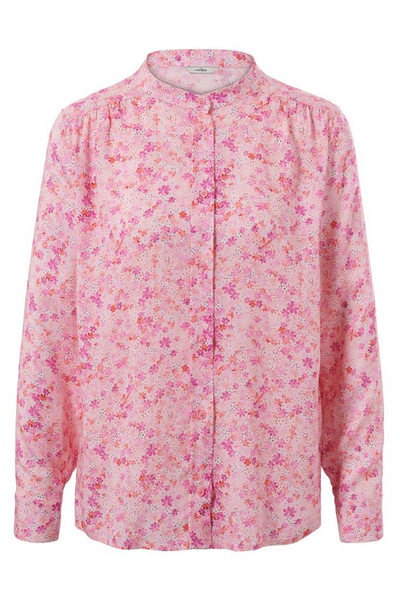 Tchibo Women Band Collar Long Sleeves Allover Print Top, Pink - Image 3