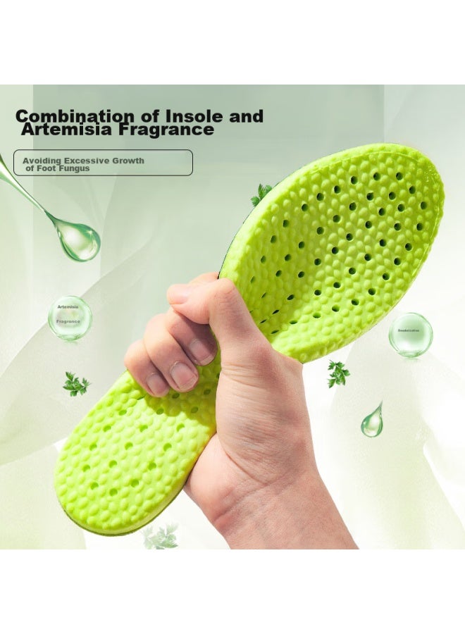 IQGD Iqgd3 Double Pack Sports Oles For Men, Shock-absorbing, Soft And Elastic, Odor-resistant, For Women's Running And Military Training 6019, 3 Pairs, Mugwort, Size 43-44  - Image 2