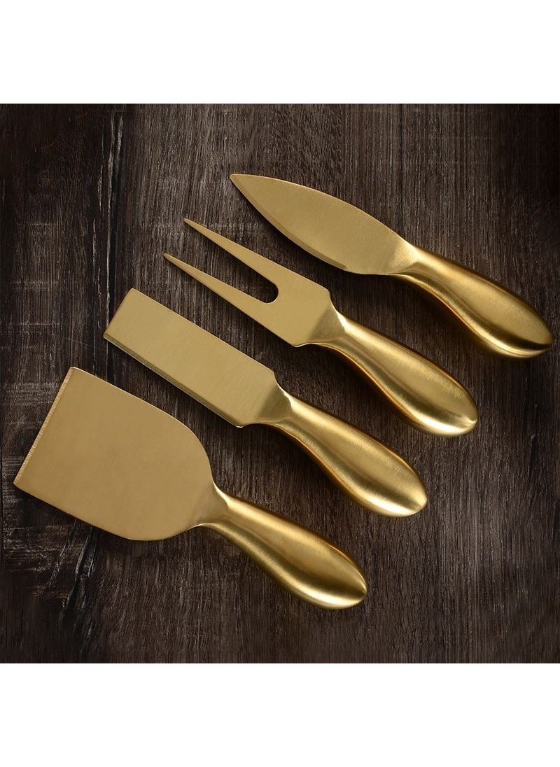 Chavin Stainless Steel 4 Piece Gold Cheese Knife Set Cheese Slicer CIN620SR  - Image 5
