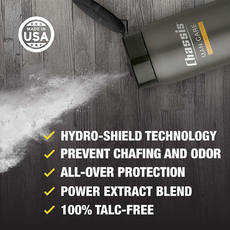 Chassis Ice Max Premium Body Powder for Men, Natural Deodorant with 10x The Cooling Sensation, Anti-Chafing Powder with Odor-Absorbing Formula, Free of Talcum Powder, Parabens, and Menthol - Image 2