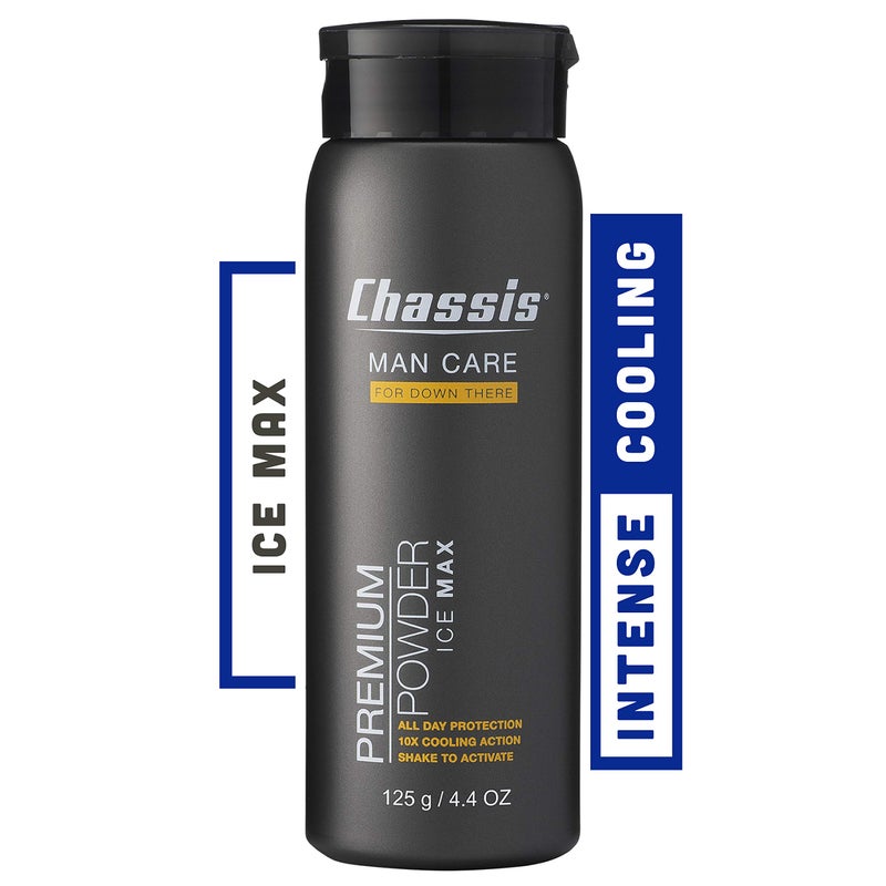Chassis Ice Max Premium Body Powder for Men, Natural Deodorant with 10x The Cooling Sensation, Anti-Chafing Powder with Odor-Absorbing Formula, Free of Talcum Powder, Parabens, and Menthol - Image 1