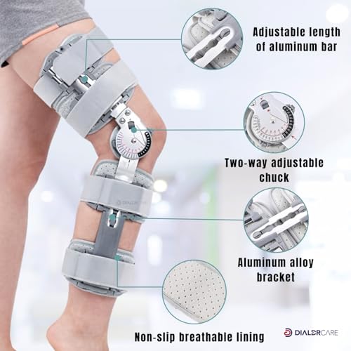 DIALDRCARE Nylon Hinged Knee Support Brace Adjustable Stabilizer For Men And Women (Adjustable 52 Cm To 65 Cm) - Image 2