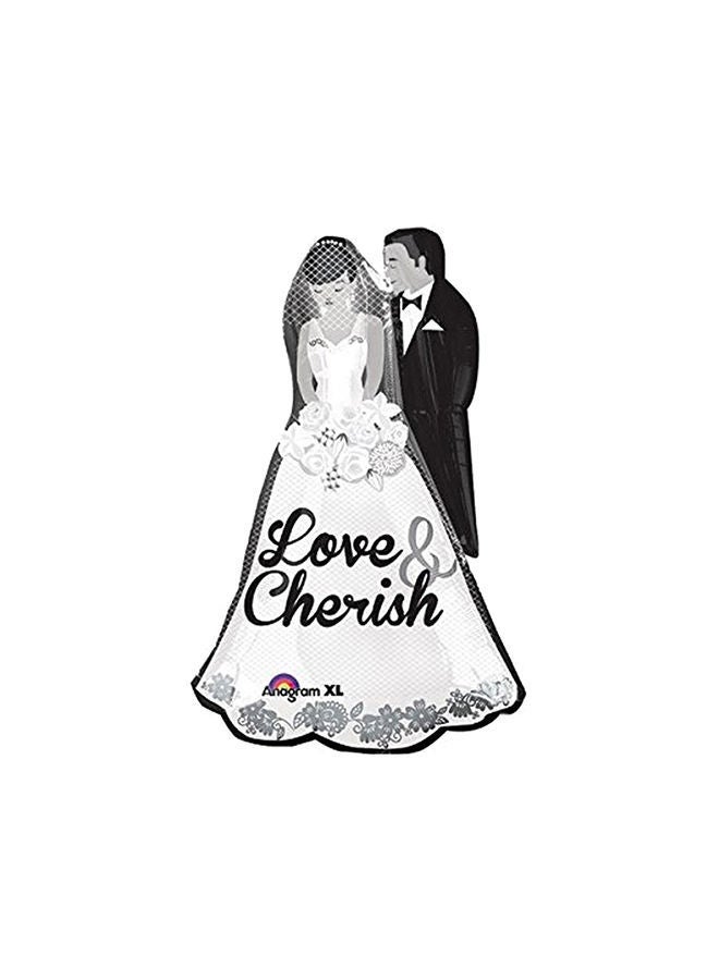 نيبمينينت بالون بشكل زوجين وعبارة 'Love And Cherish' 22 x 34بوصة