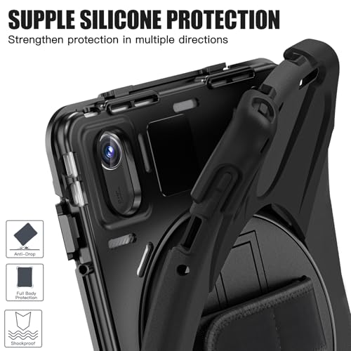 ProElite Cover for Motorola Pad 60 Neo 11 inch 2025 Cover Case, Rugged 3 Layer Armor case Cover for Motorola Pad 60 Neo 11 inch with Hand Grip & Rotating Kickstand with Shoulder Strap, Black - Image 2