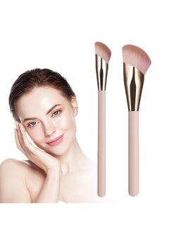 Beauty Brush Set, 101 Foundation Brush, A506 Concealer Brush, Angled Under Eye Concealer Brushes(2PC-Pink)