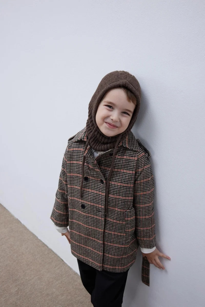 Fahhar Kids String Children's Snow Beret Brown