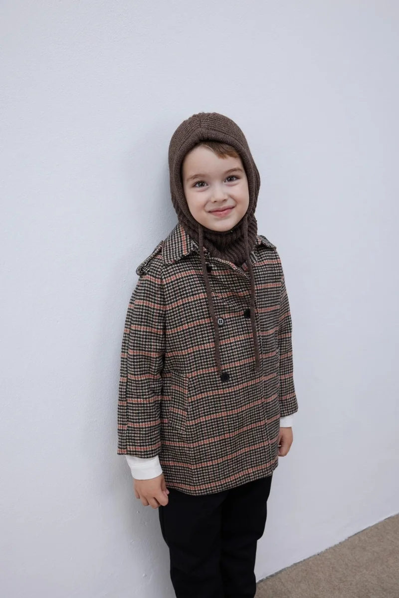Fahhar Kids String Children's Snow Beret Brown